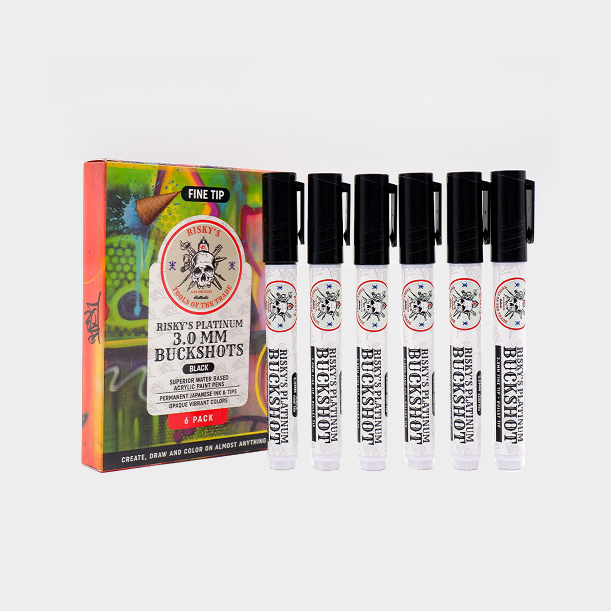 Risky's Tools Of The Trade- 35 Pack 1mm Acrylic Based Paint Pens For Graffiti And Fine Art